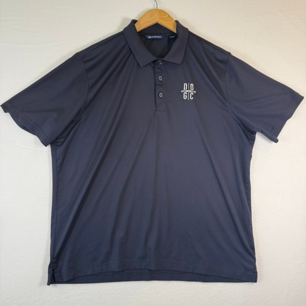 Cutter & Buck Mens XL Navy Blue Dubs Dread Golf Course Kansas City Polo Shirt